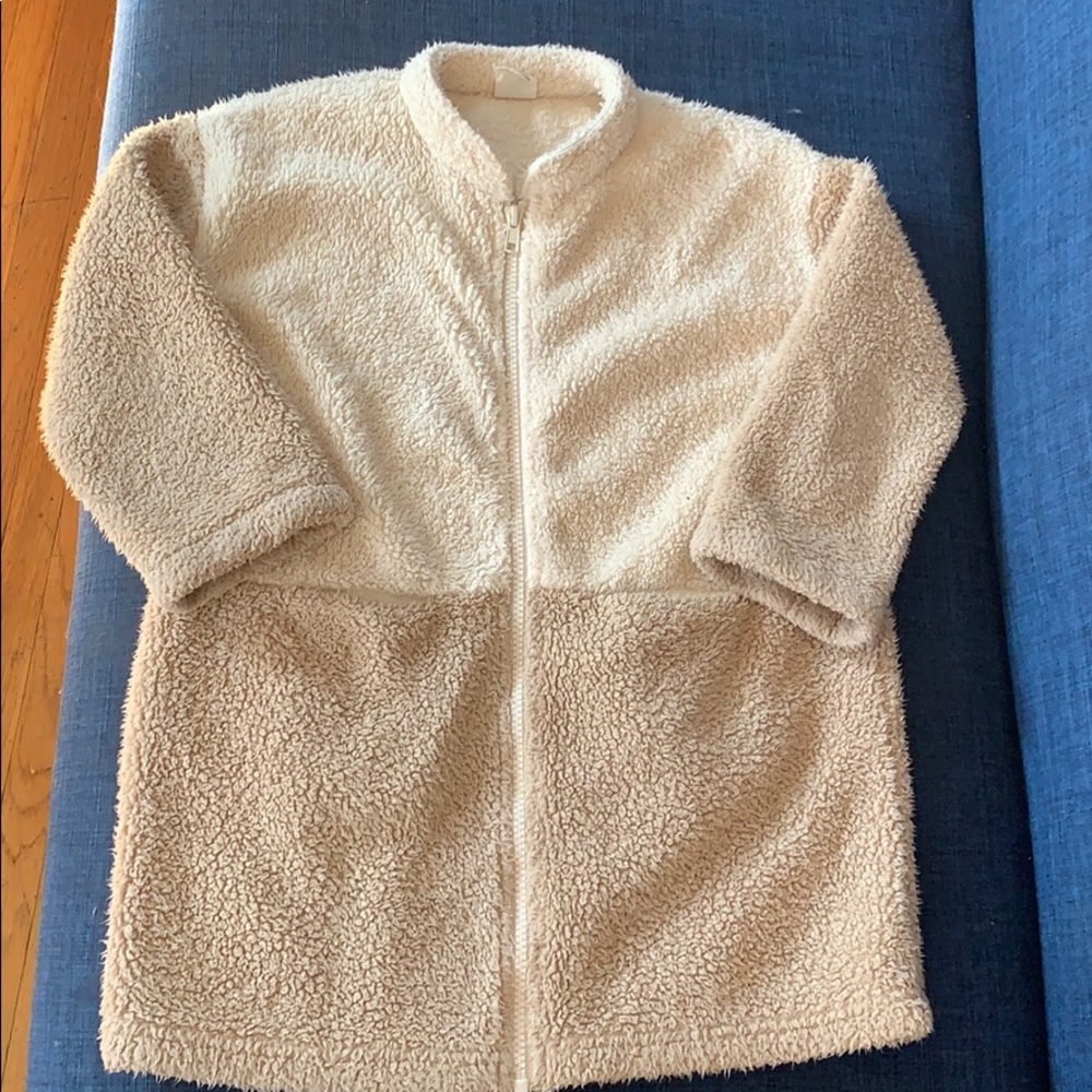 Nordstrom STEM fuzzy long zip-up coat